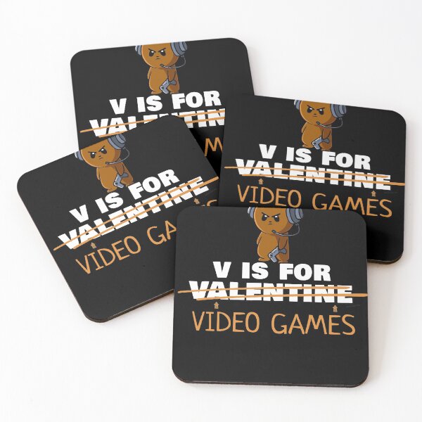 Item preview, V Is For Video Games Cute Funny Valentine's Day designed and sold by Nerd Shizzle.