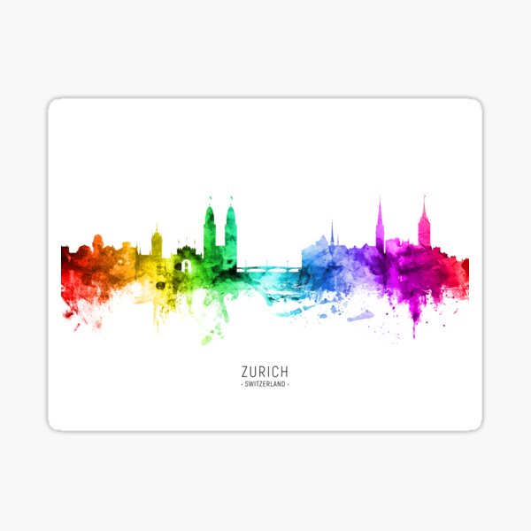 Aperçu de l'œuvre Zurich Switzerland Skyline créée et vendue par ArtPrints.