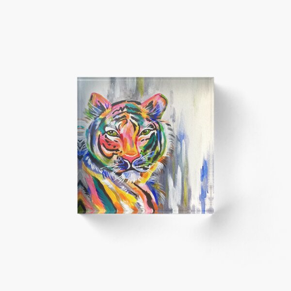 colorful tiger Acrylic Block