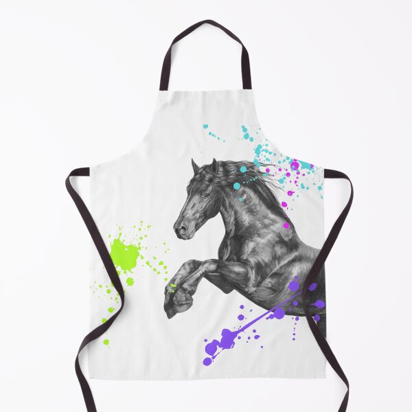 Item preview, Friesian horse and colorful splashes designed and sold by IrynaHorseArt.