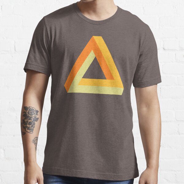 Penrose triangle orange gold yellow on black Essential T-Shirt