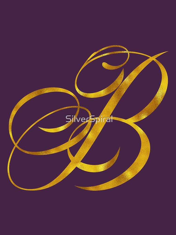 Letter B Initial Gold Faux Foil Metallic Glitter Monogram Isolated on White  Background | Essential T-Shirt