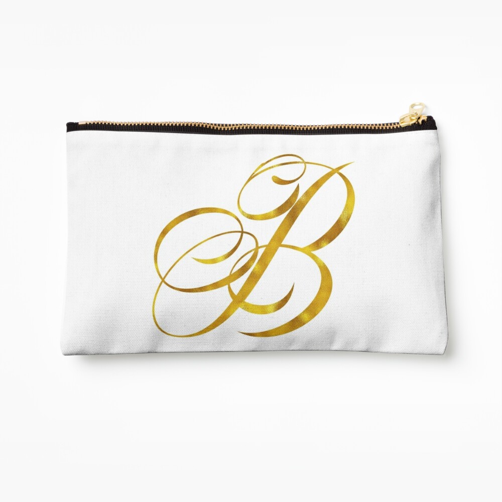 Letter B Initial Gold Faux Foil Metallic Glitter Monogram Isolated on White  Background | Essential T-Shirt