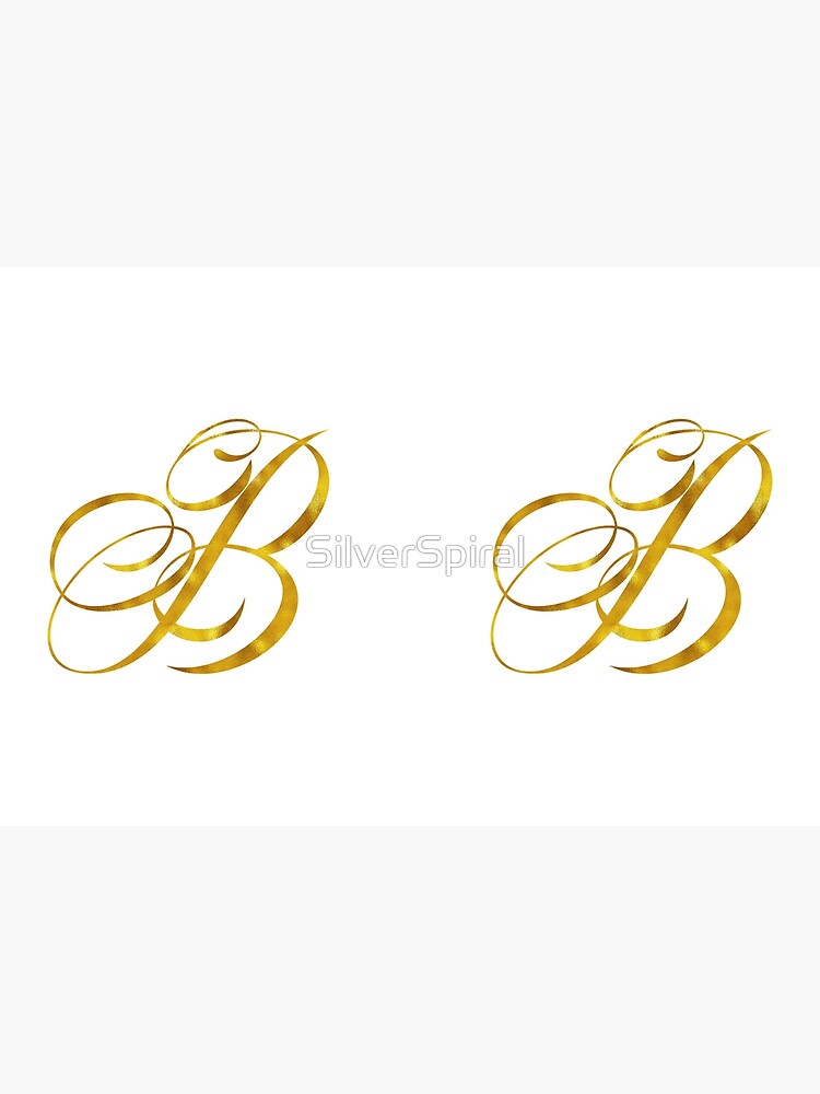 Letter B Initial Gold Faux Foil Metallic Glitter Monogram Isolated on White  Background | Essential T-Shirt