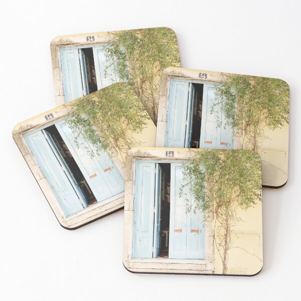Item preview, Blue door, yellow wall and tree designed and sold by Melissa Peltenburg.