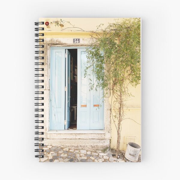 Item preview, Blue door, yellow wall and tree designed and sold by Melissa Peltenburg.