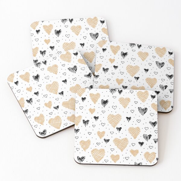 Item preview, Patrón de corazones negros y dorados designed and sold by GoDesign1.