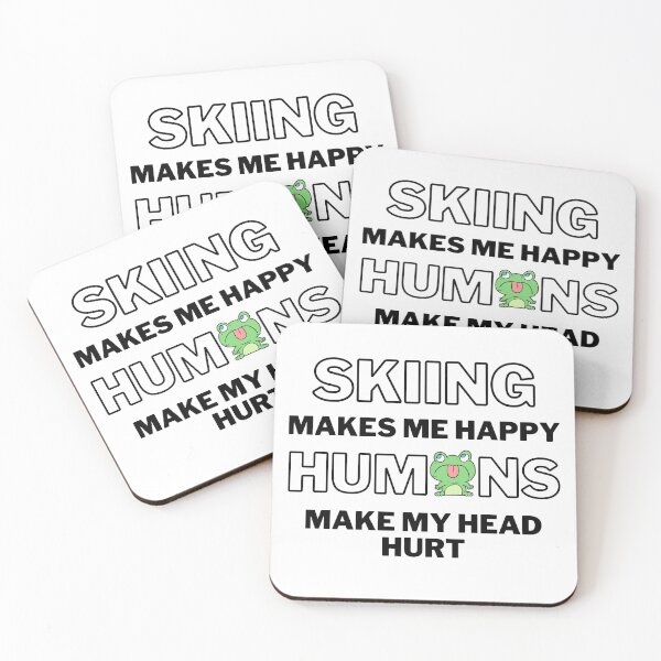 Item preview, Skiing makes me happy. Humans make my head hurt. designed and sold by TheGreenGoat.