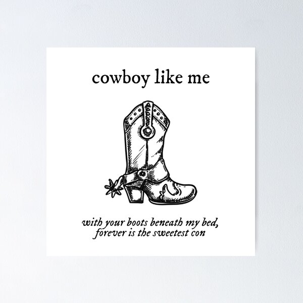 Taylor Swift Cowboy Like Me Wall Art Canvas