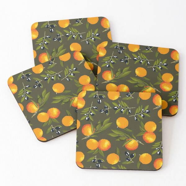 Item preview, Olives and oranges on green designed and sold by kobyakov.