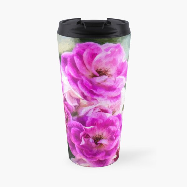 Pink Roses Travel Mug