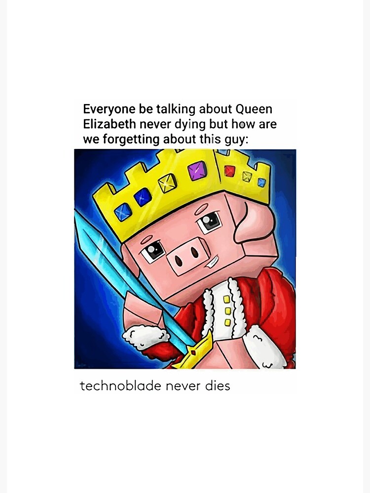 King Technoblade Never Dies - Minecraft Art Board Print for Sale