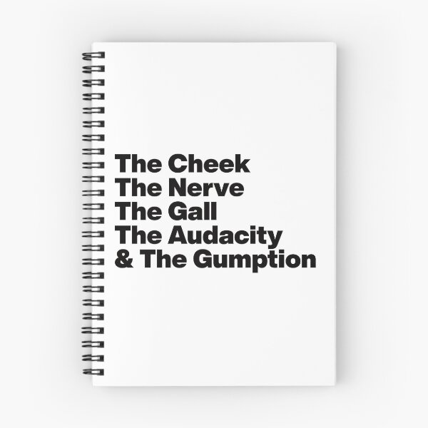 Item preview, The Cheek The Nerve The Gall The Audacity and The Gumption -Tayce Rupauls Drag Race UK - Black Text Graphic designed and sold by TypeHaus™.