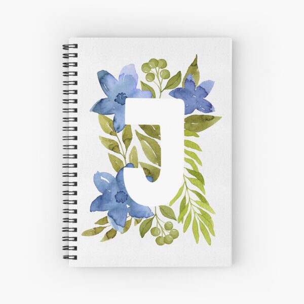 Item preview, Letter J in blue watercolor flowers and leaves. Floral monogram. designed and sold by helga-wigandt.