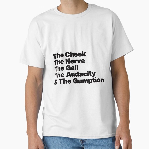 Item preview, The Cheek The Nerve The Gall The Audacity and The Gumption -Tayce Rupauls Drag Race UK - Black Text Graphic designed and sold by TypeHaus™.
