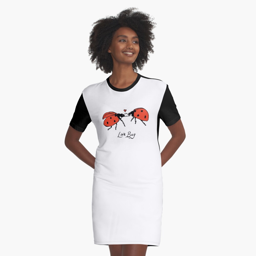 Love Bug, two ladybirds in love. Graphic T-Shirt Dress