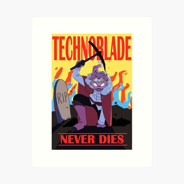 Copy of technoblade never dies when he fly Sticker by BY Riamo