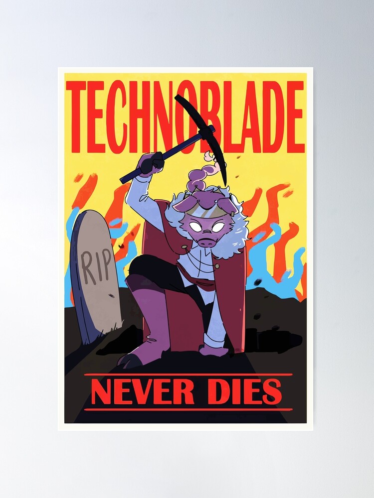 Technoblade Never Dies RIP Poster Wall Art - Jolly Family Gifts