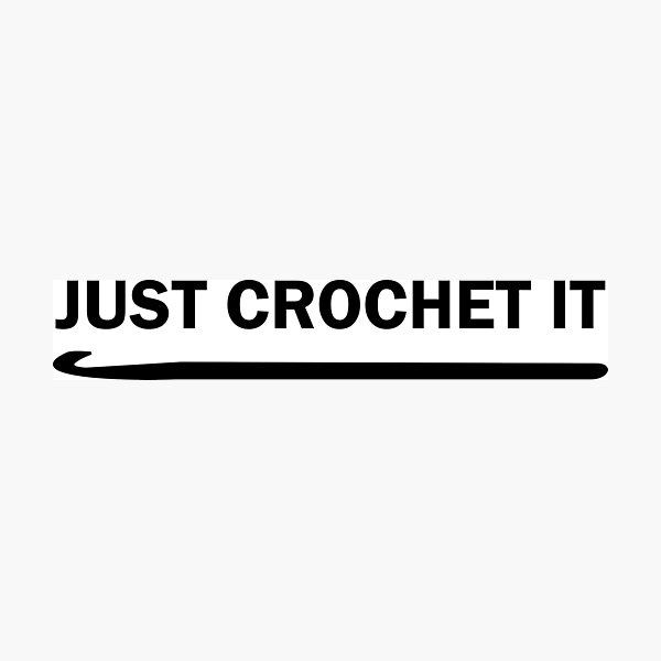 Item preview, Minimalist Classic Crochet design - Just crochet it black typography, black crochet hook designed and sold by Deegital18.