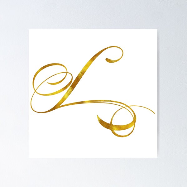 Item preview, Letter L Initial Gold Faux Foil Metallic Glitter Monogram Isolated on White Background designed and sold by SilverSpiral.
