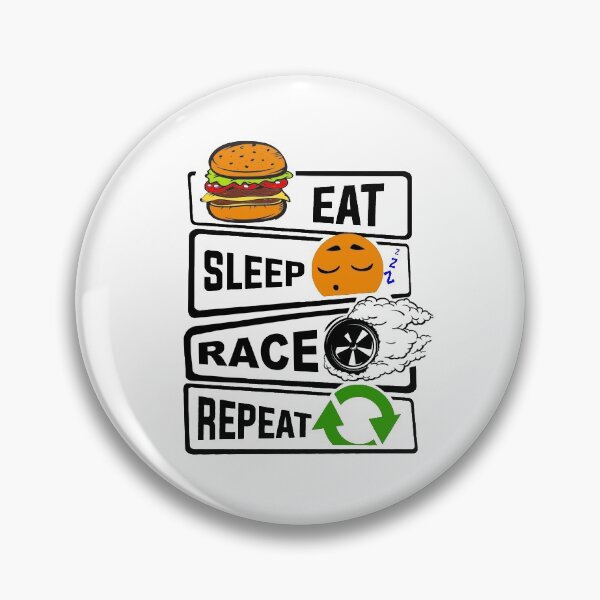 Item preview, Funny Eat Sleep Race Repeat illustration for Racing Lovers designed and sold by KO-Design.