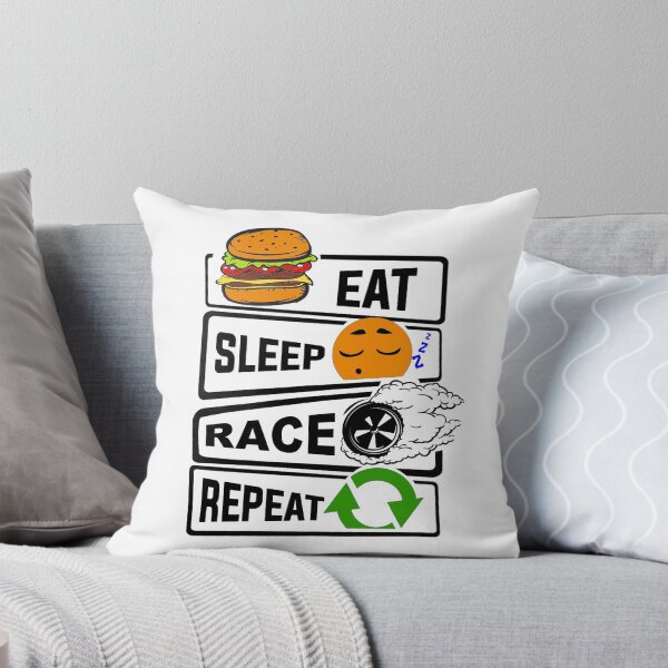 Item preview, Funny Eat Sleep Race Repeat illustration for Racing Lovers designed and sold by KO-Design.