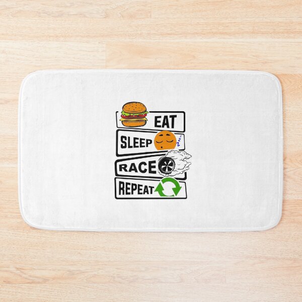 Item preview, Funny Eat Sleep Race Repeat illustration for Racing Lovers designed and sold by KO-Design.