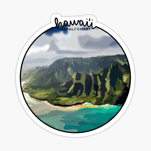 Item preview, Hawai'i Illustration--Napali Coast in Kauai designed and sold by kyladrawsalil.