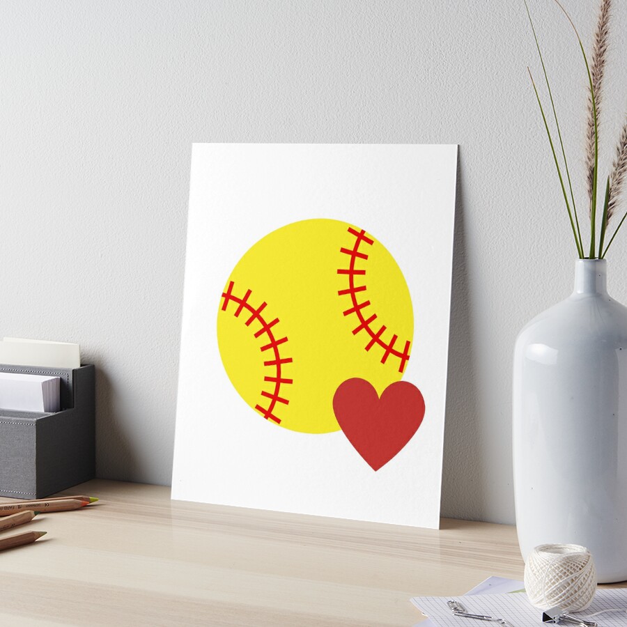 I Love Softball Fabric, Wallpaper and Home Decor