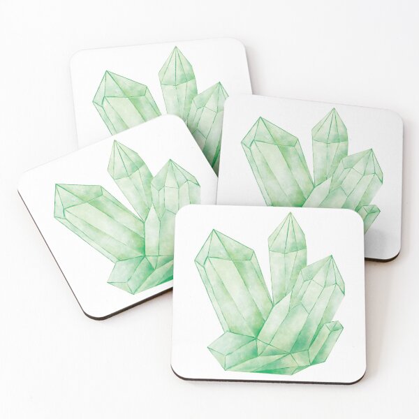 Item preview, Watercolor quartz crystal cluster - green designed and sold by MamSelle.