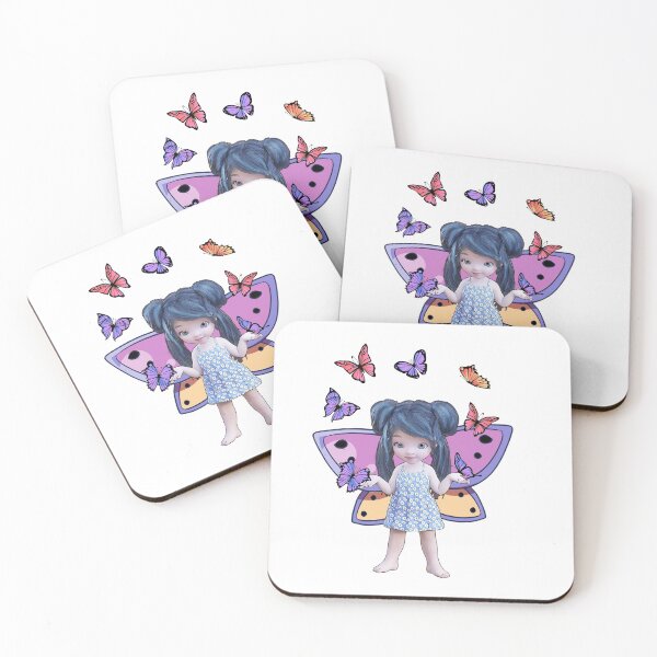 Item preview, Kawaii Pastel Chibi Style Girl With Wings And Butterflies designed and sold by StormyMuse.