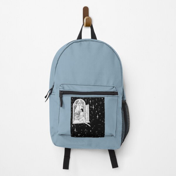 Item preview, Window outside. Girl looking outside the window of the universe. Drawing Illustration designed and sold by Alika's Garden.