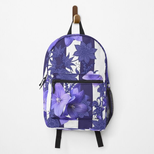 Item preview, Light Purple Bellflowers On the Background Of Hand Drawn Floral Pattern with Stripes designed and sold by artistworks512.