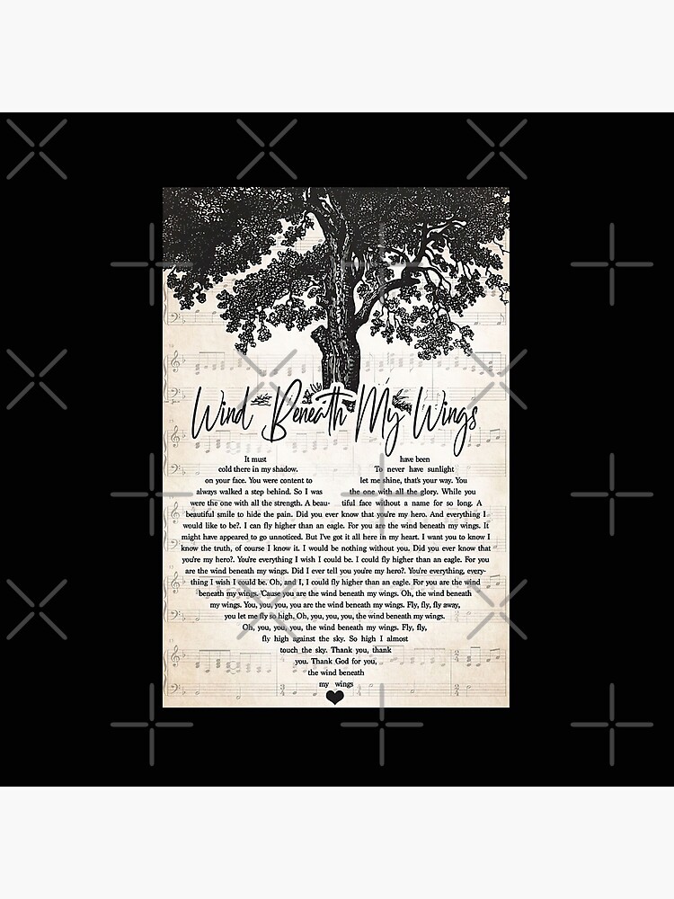 Bette Midler Wind Beneath My Wings Lyrics Wall Art Gift Pillow