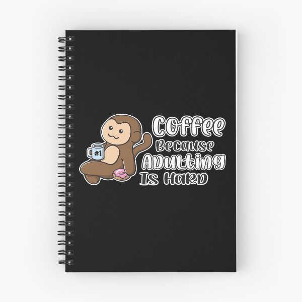 Item preview, Coffee Because Adulting Is Hard Ooptee Monkey Funny Cartoon designed and sold by OopteesLydia.