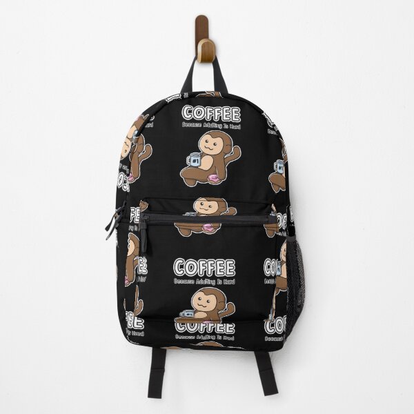 Item preview, Coffee Because Adulting Is Hard Ooptee Monkey Funny Cartoon designed and sold by OopteesLydia.