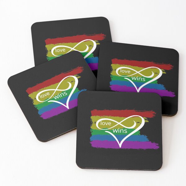 Item preview, Love wins polyamory infinity heart and rainbow slogan designed and sold by chihuahuashower.