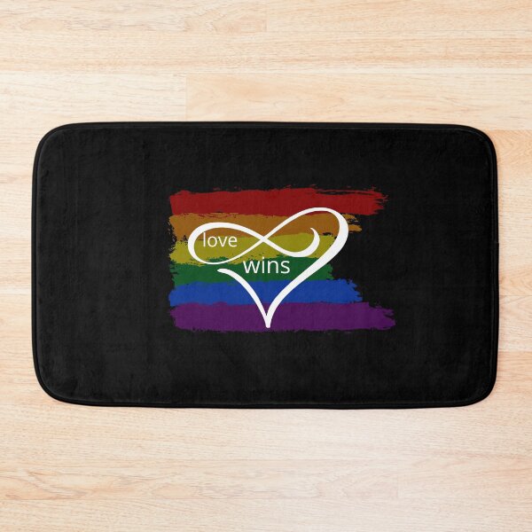 Item preview, Love wins polyamory infinity heart and rainbow slogan designed and sold by chihuahuashower.