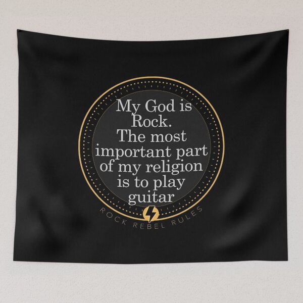 Item preview, My God is rock. The most important part of my religion is to play guitar. designed and sold by RockRebelRules.