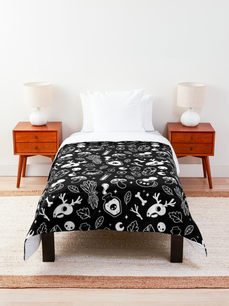 Alternate view of Witchy Ingredients // Black & White | Nikury Comforter
