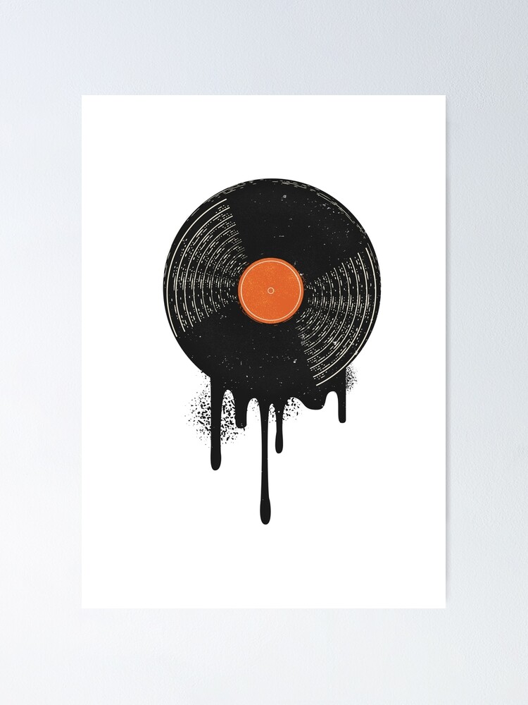 "Retro vinyl record melting spray paint" Poster by mightyben Redbubble