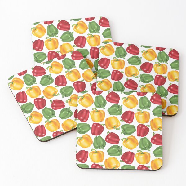 Item preview, Seamless Yellow, Red & Green Capsicum Pattern designed and sold by MHabeeb.