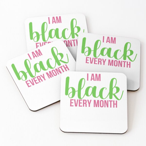 Item preview, I am Black Every Month  // 20 Pearls - Pink & Green designed and sold by GLifestyle.