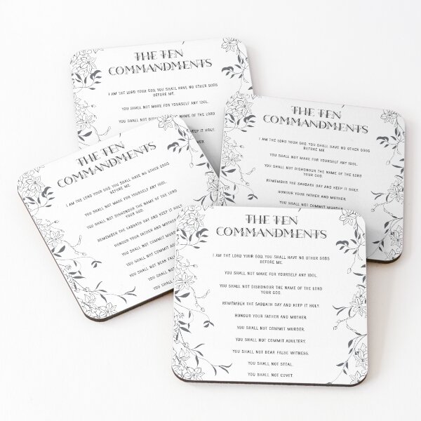 Item preview, The Ten Commandments - Floral Art on White designed and sold by Amanda-Lakey.