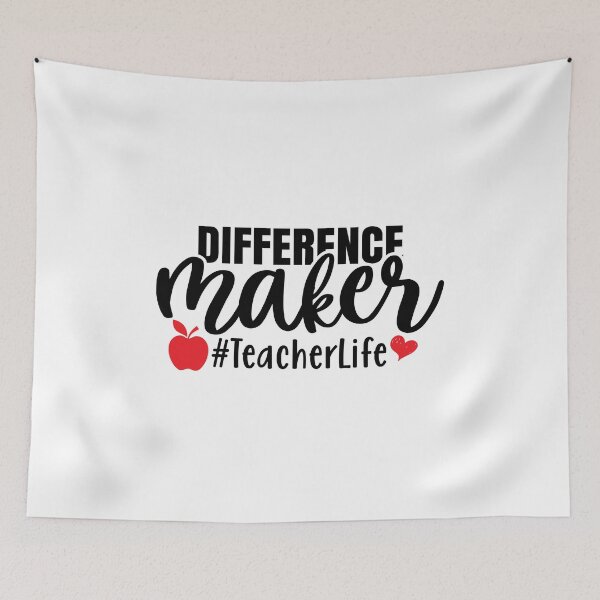 Item preview, Difference Maker #TeacherLife Funny Teacher Quote With Apple And Heart designed and sold by Briekel.
