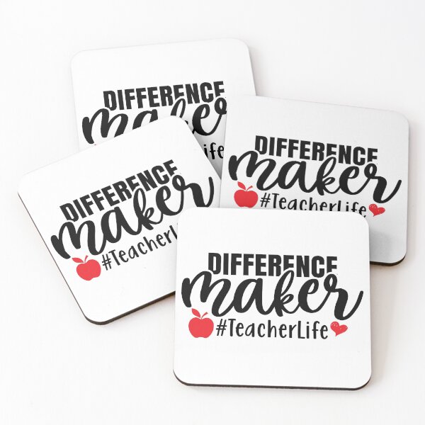 Item preview, Difference Maker #TeacherLife Funny Teacher Quote With Apple And Heart designed and sold by Briekel.