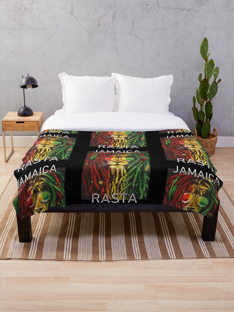 JAMAICA RASTA GANGA WEED MARIHUANA BOB MARLEY Throw Blanket