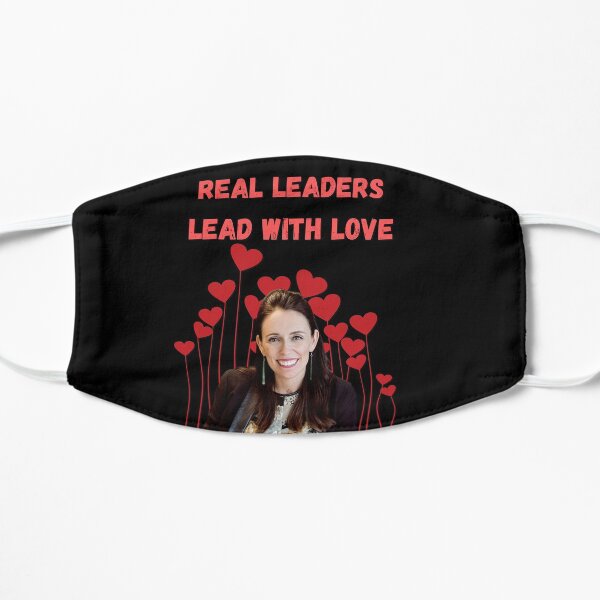 Real Leaders Lead With Love - Jacinda Ardern Edition Flat Mask