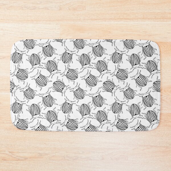 Item preview, Vector seamless black and white pattern of hand drawn doodle isolated colorado potato beetles designed and sold by Familyshmot.