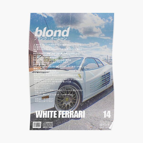 Frank Ocean Blond White Ferrari Poster